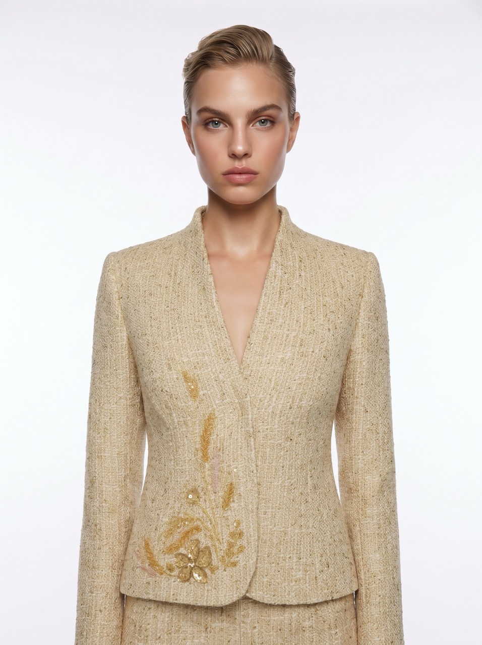 Жакет твидовый от Speranza Couture с вышивкой ручной работы