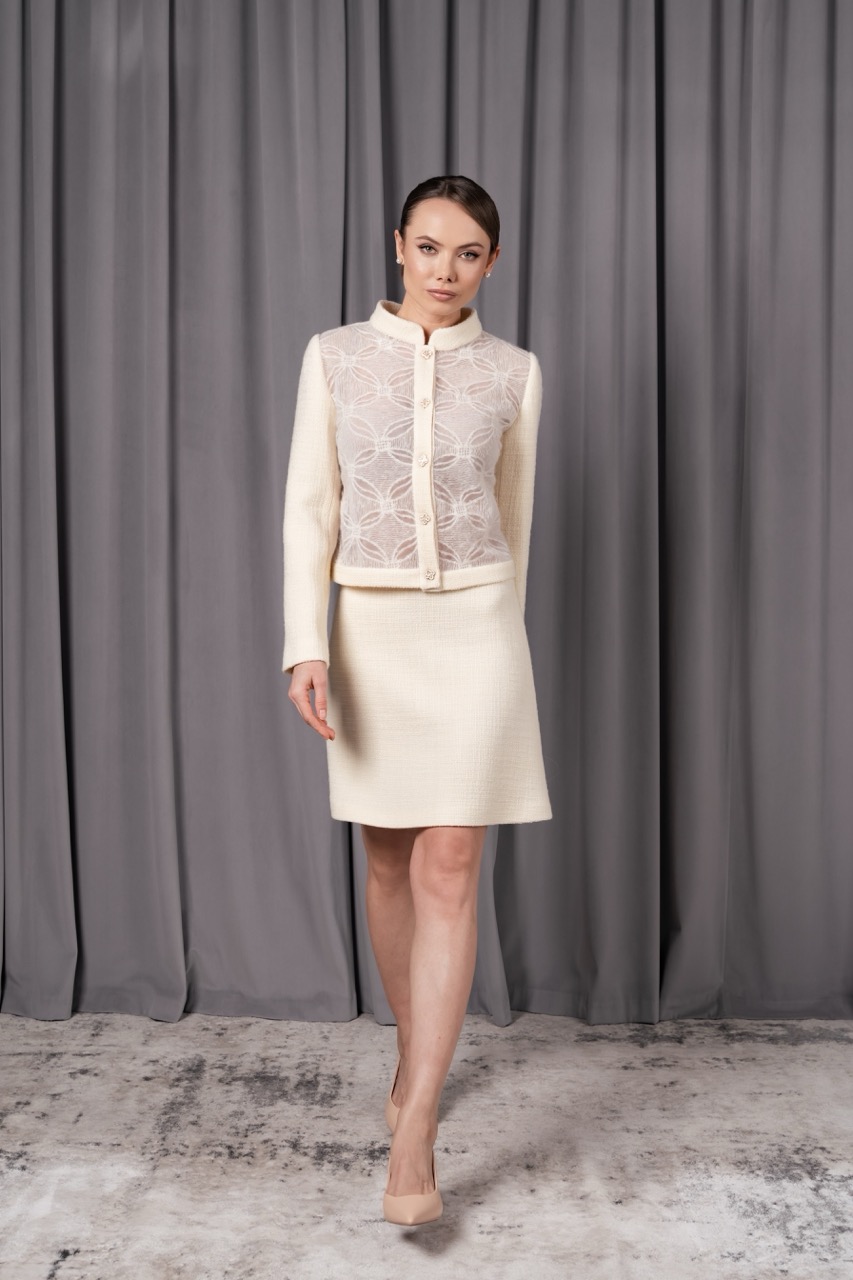 Кашемировый жакет от Speranza Couture с воротником-стойкой